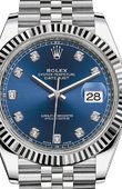 Rolex Часы Rolex Datejust 126334 Blue Set With Diamonds 41 White Rolesor Jubilee